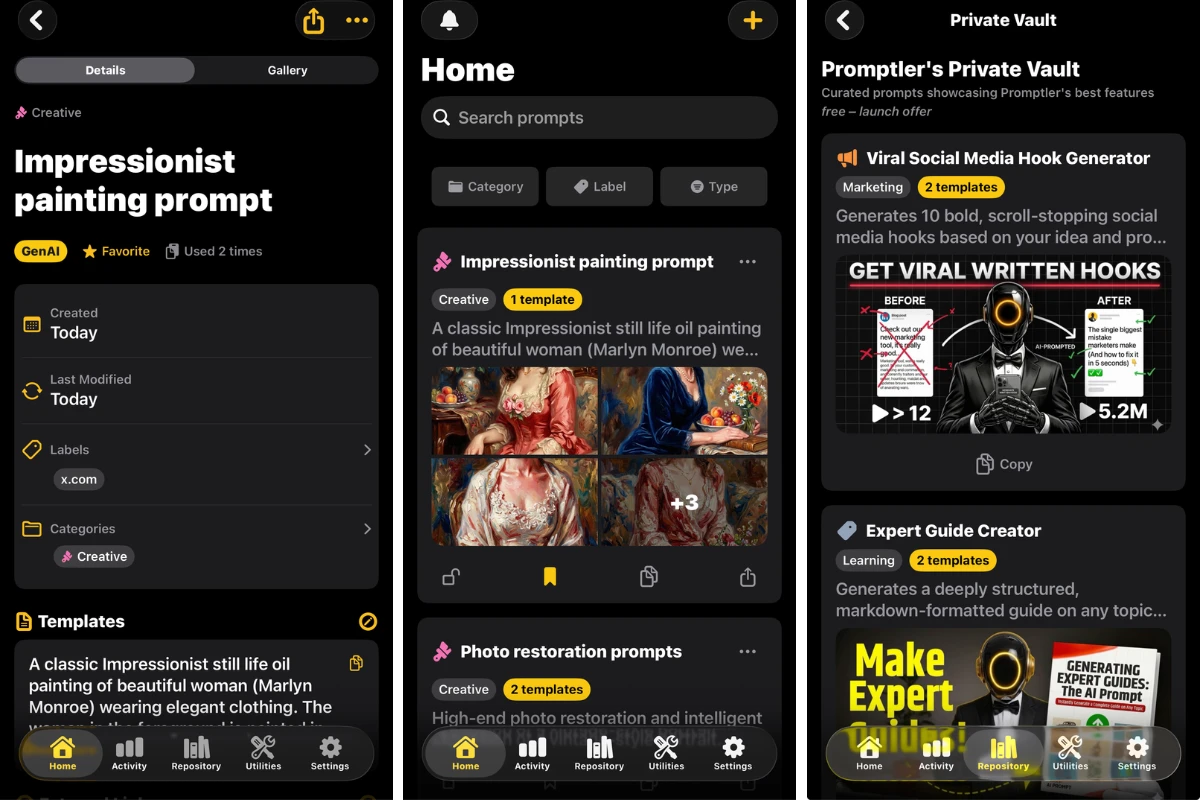 Save AI prompts — searchable prompt library for every AI tool